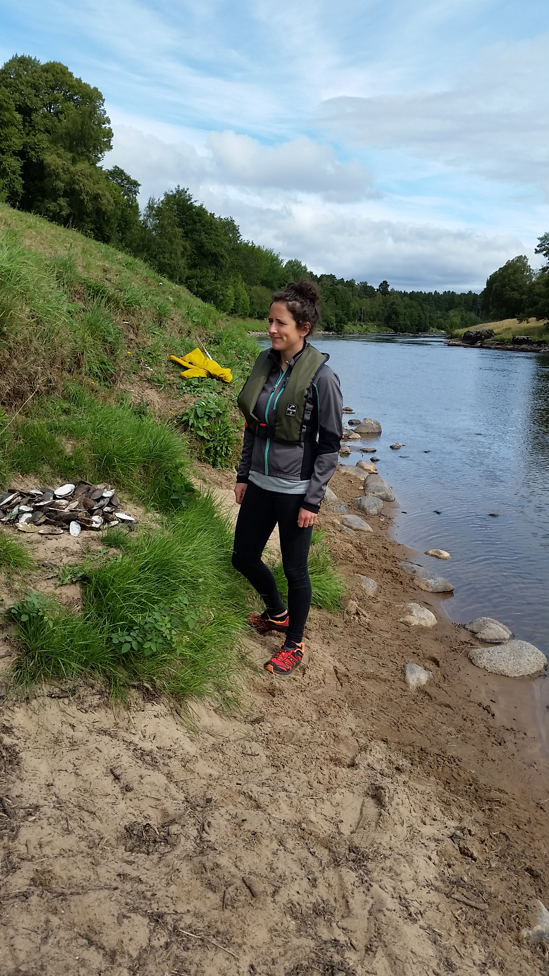 Mairi Gougeon on the river bank